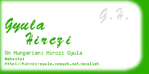 gyula hirczi business card